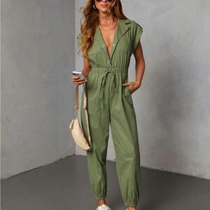 Dalena Short Sleeve Tie Waist Jumpsuit